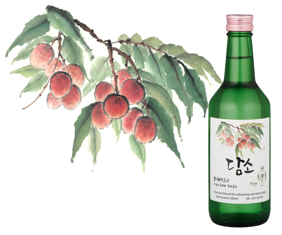 Rượu Soju Hàn Quốc Damso Vị Vải 360 ml