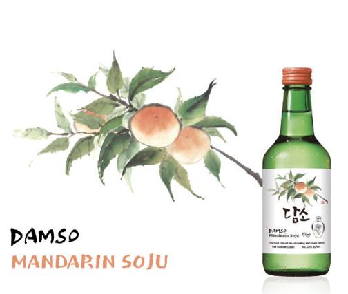 Rượu Soju Hàn Quốc Damso Vị Quýt Jeju 360 ml