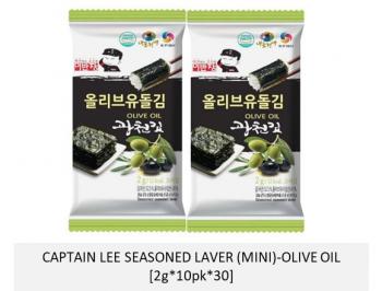 Rong biển ăn liền mini Captain Lee vị ô liu 20 g (2 g* 10 gói) 