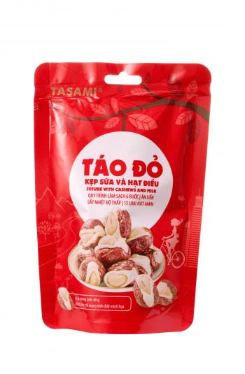TÁO ĐỎ KẸP SỮA VÀ HẠT ĐIỀU TASAMI 60G