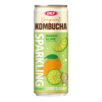 OKF Kombucha Trà Lên Men Có Gas– Xoài, Chanh Tươi Mát 355 ml