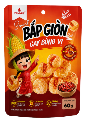 Snack Bắp Giòn Cay Bùng Vị 60g