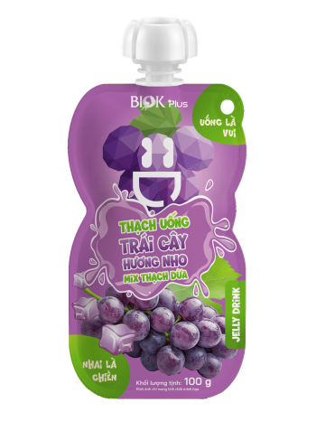 Thạch Uống Trái Cây Hương Nho Mix Thạch Dừa Biok