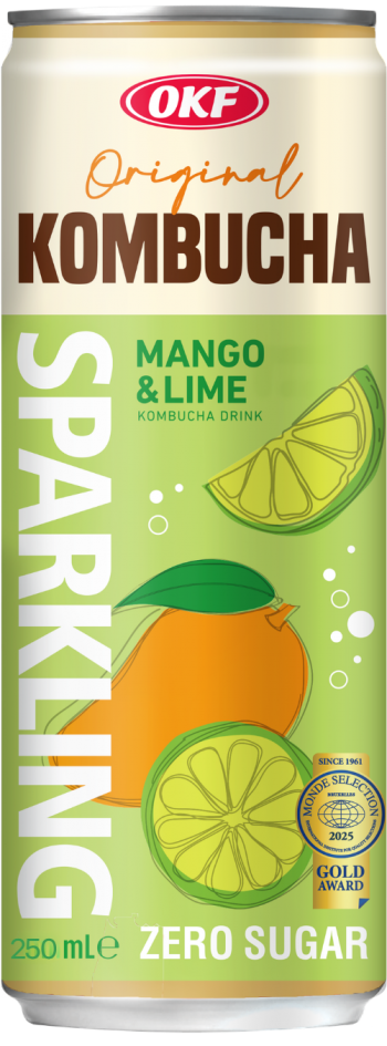 OKF Kombucha Trà Lên Men Có Gas– Xoài, Chanh Tươi Mát 250 ml